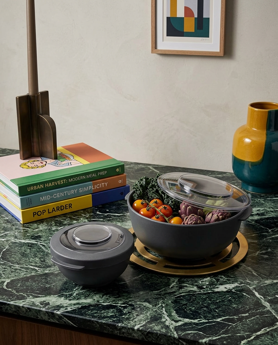 
Set of 3 Food Storage and Preservation Bowls "Tylla" - Anthracite