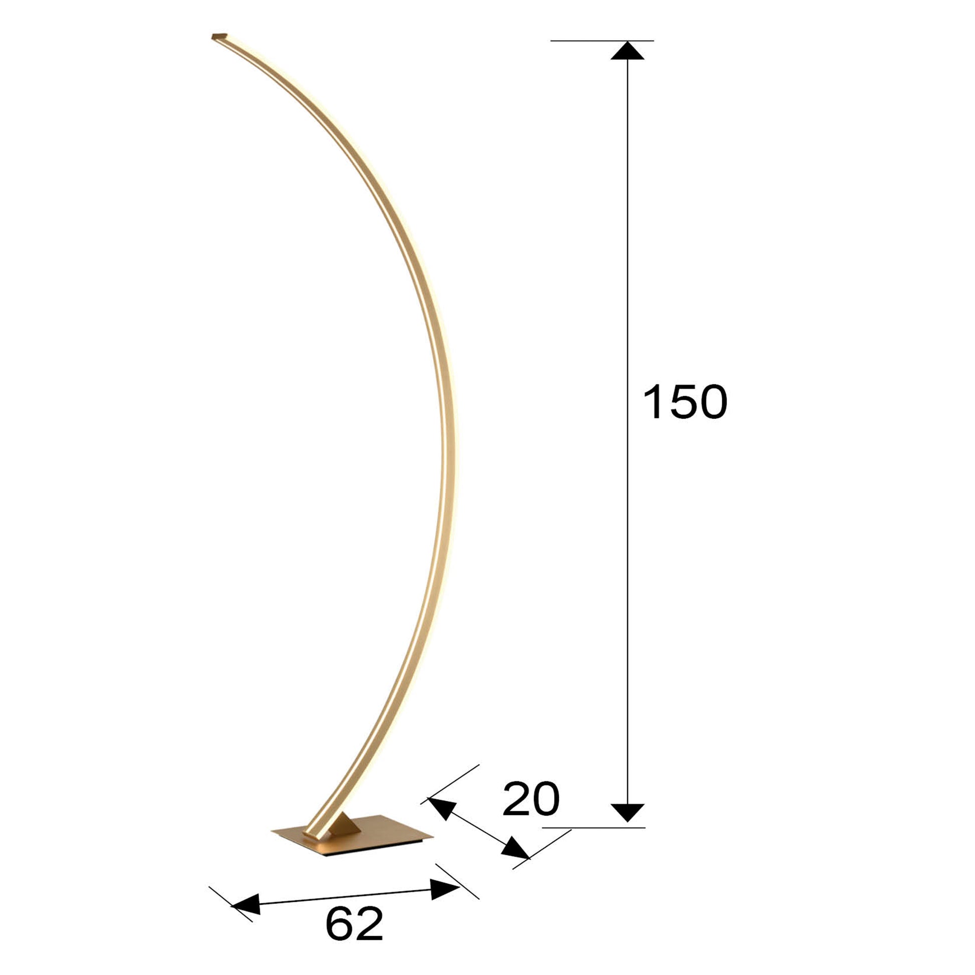 
Dimmbare LED Design Stehlampe „Arcus“
