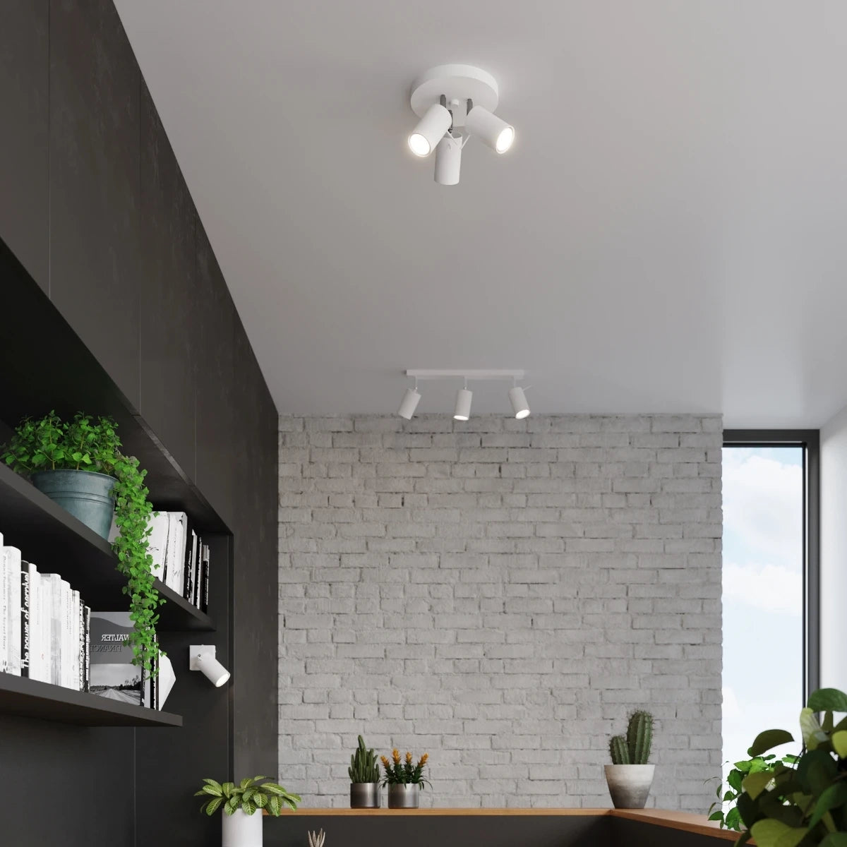 
Designer Ceiling Light "Ring" 3-Light (Round) - White
