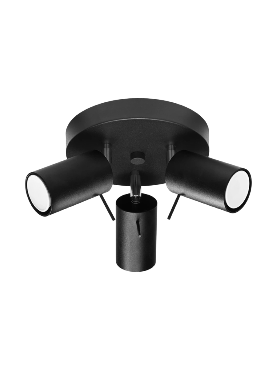 
Designer Ceiling Light "Ring" 3-Light (Round) - Black