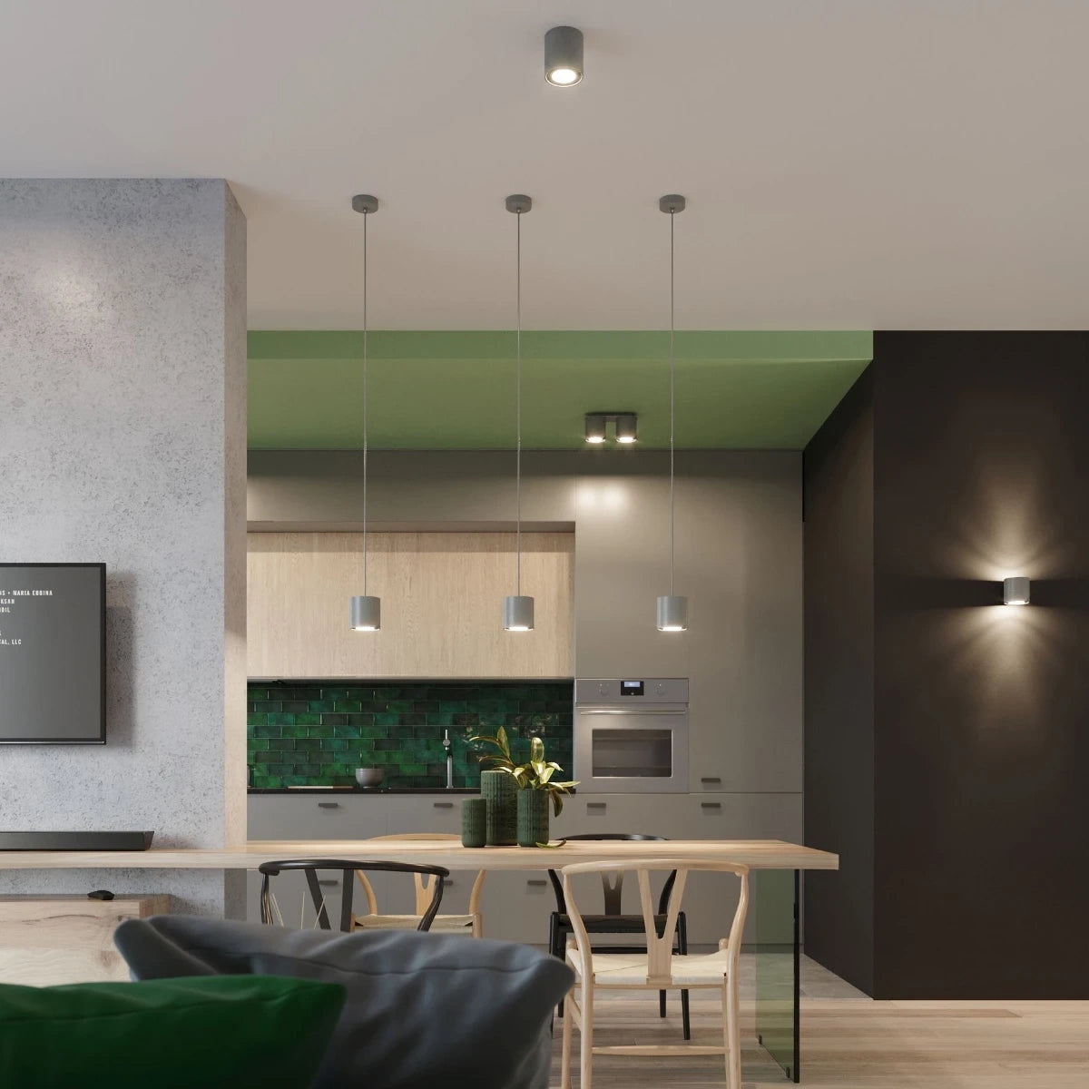 
Design Deckenlampe „Orbis“ 1-flammig - Grau