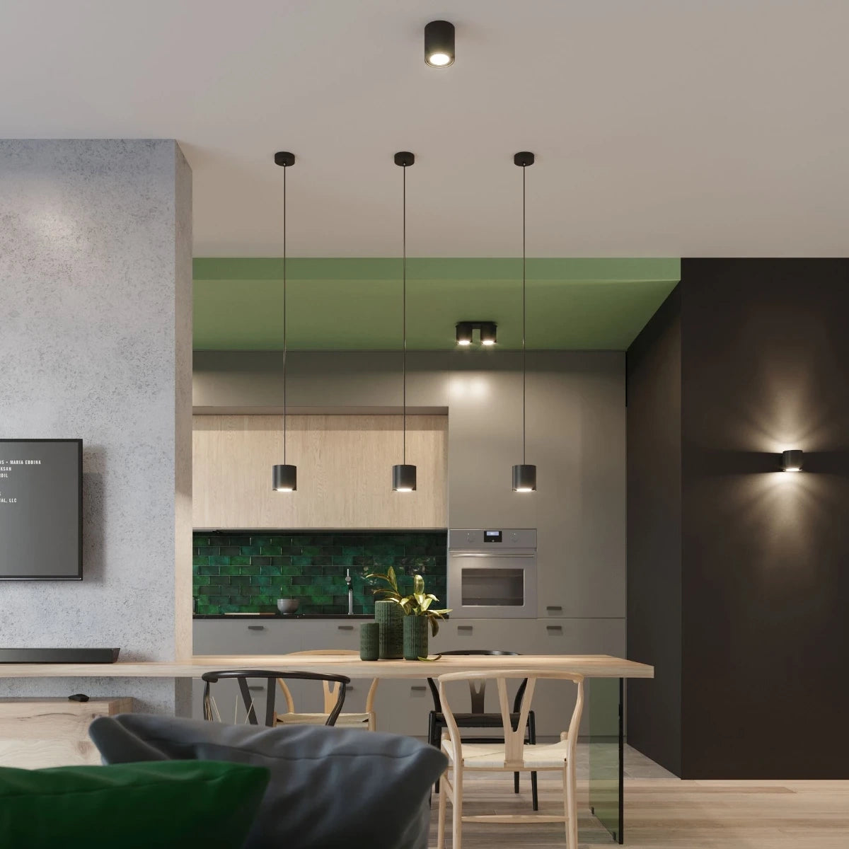 
Lampada a sospensione di design «Orbis» a 1 luce - Nero