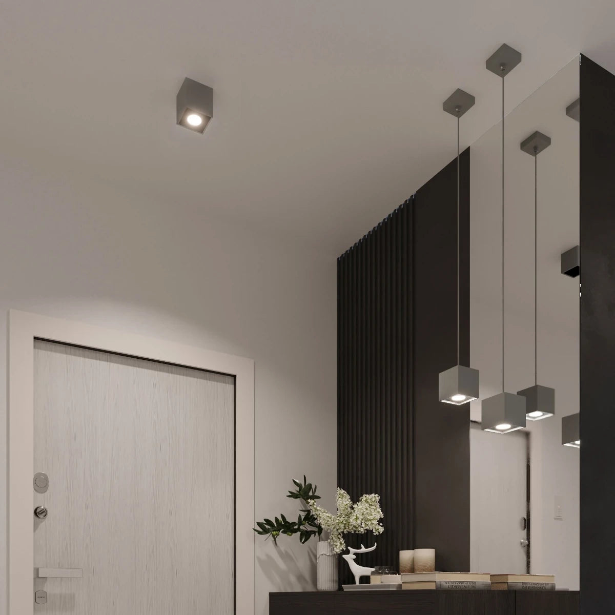 
Lampada da parete di design «Quad» a 1 luce - Grigio