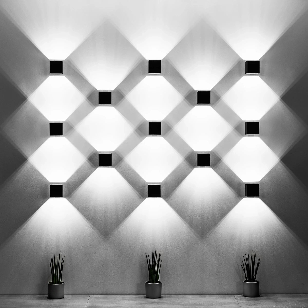 
Lampada da parete di design «Quad» a 1 luce - Grigio