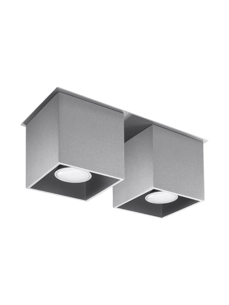 
Design Deckenlampe „Quad II“ - 2-flammig - Grau