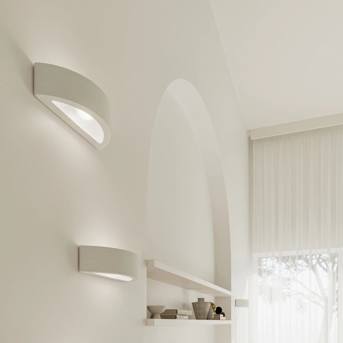 
Design Wandlampe Keramik „Atena“ - Weiss