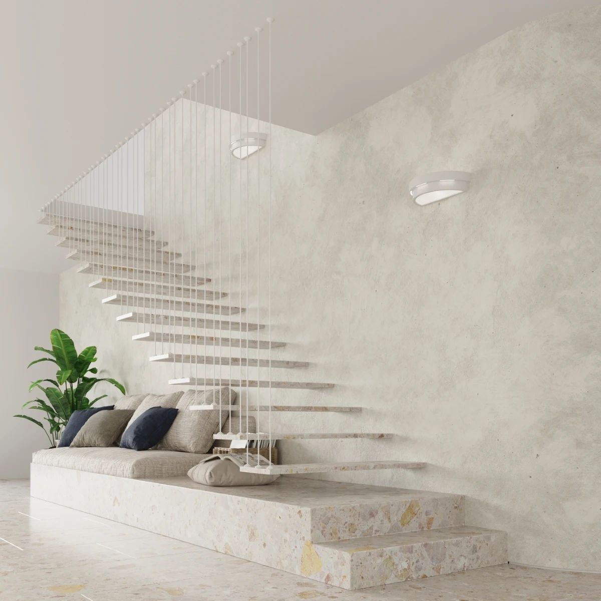 
Design Wandlampe Keramik „Helios“ - Weiss
