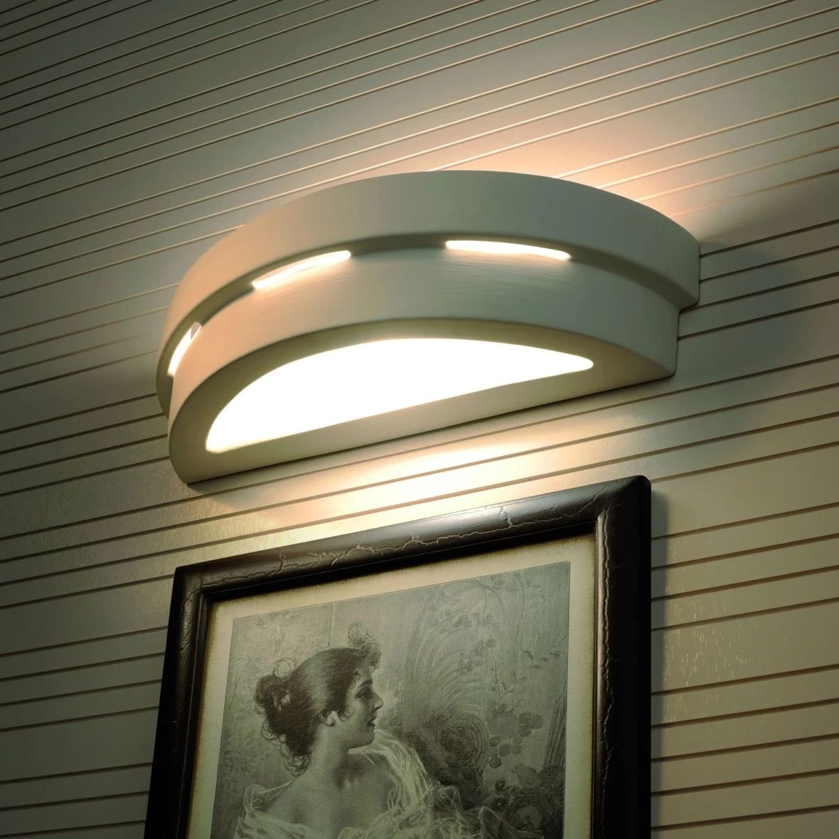 
Design Wandlampe Keramik „Helios“ - Weiss