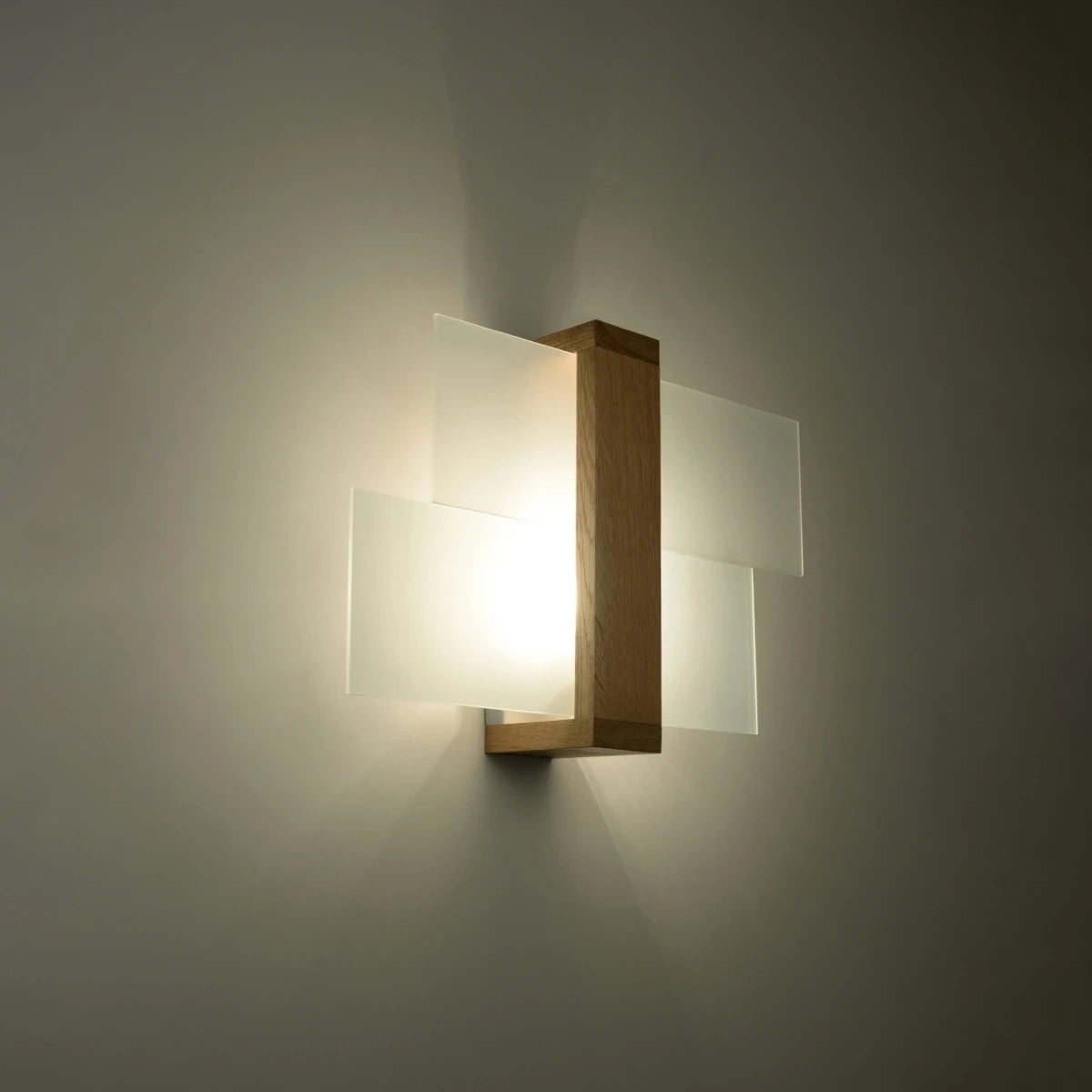 
Design Wandlampe „Feniks“ 1-flammig - Naturholz