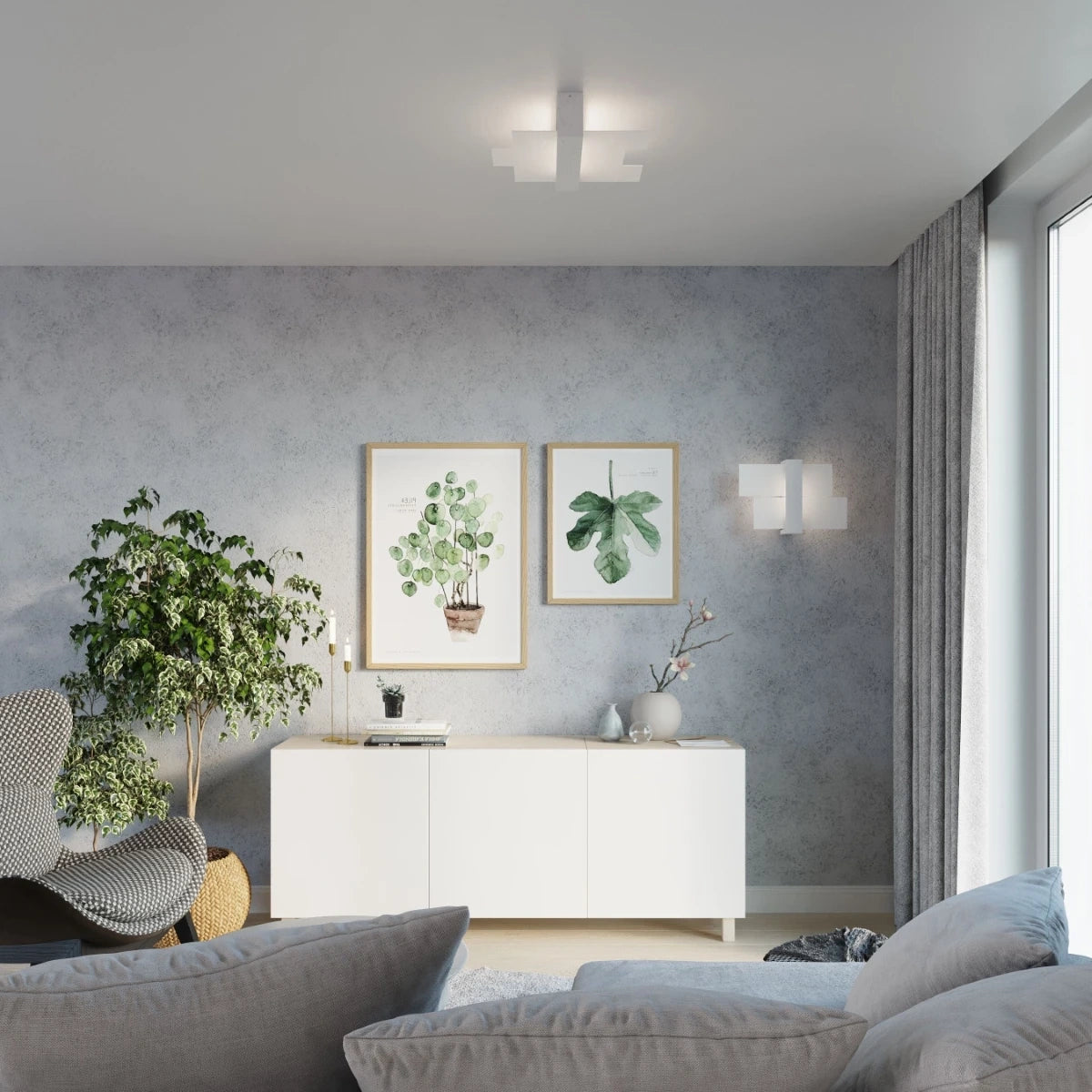 
Design Wandlampe „Feniks“ 1-flammig - Weiss