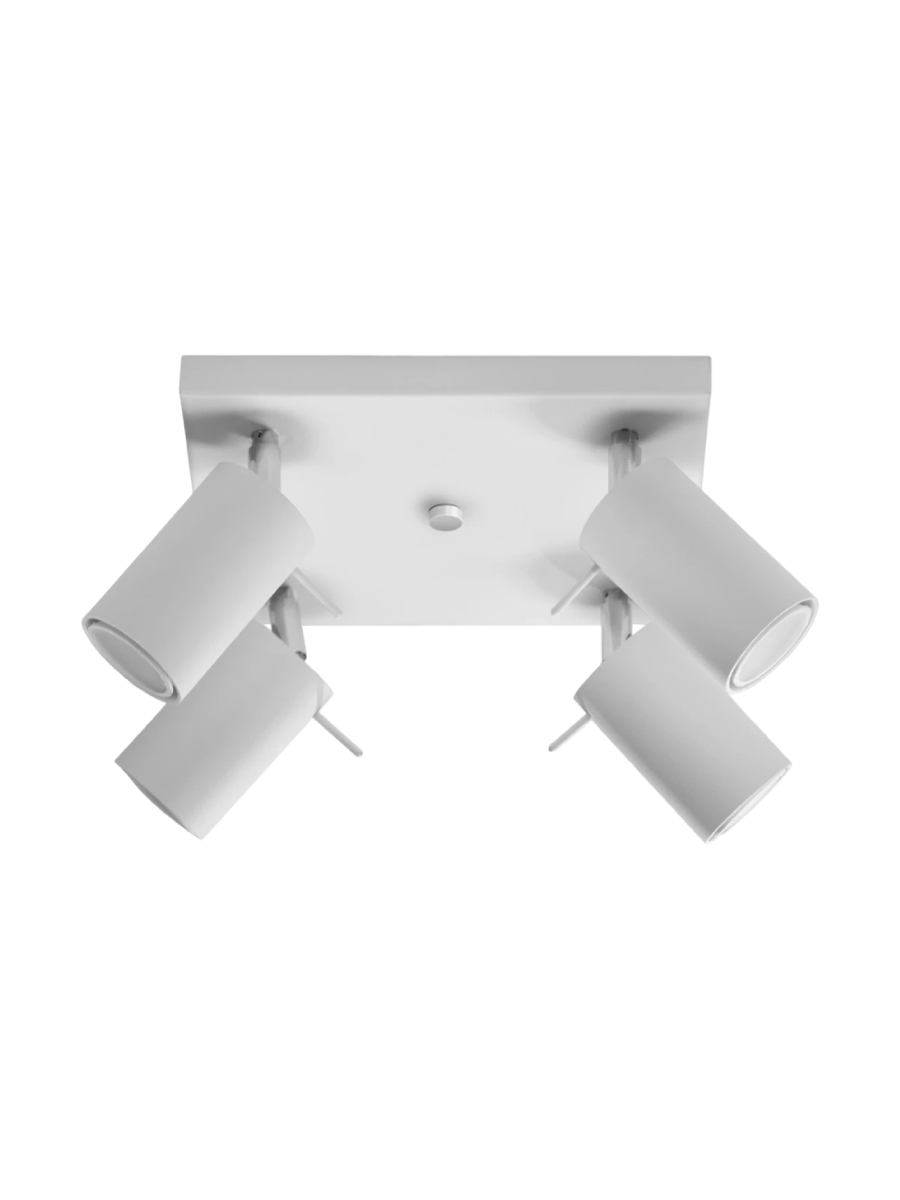 
Plafonnier design « Ring » 4 lampes (carré) - Blanc