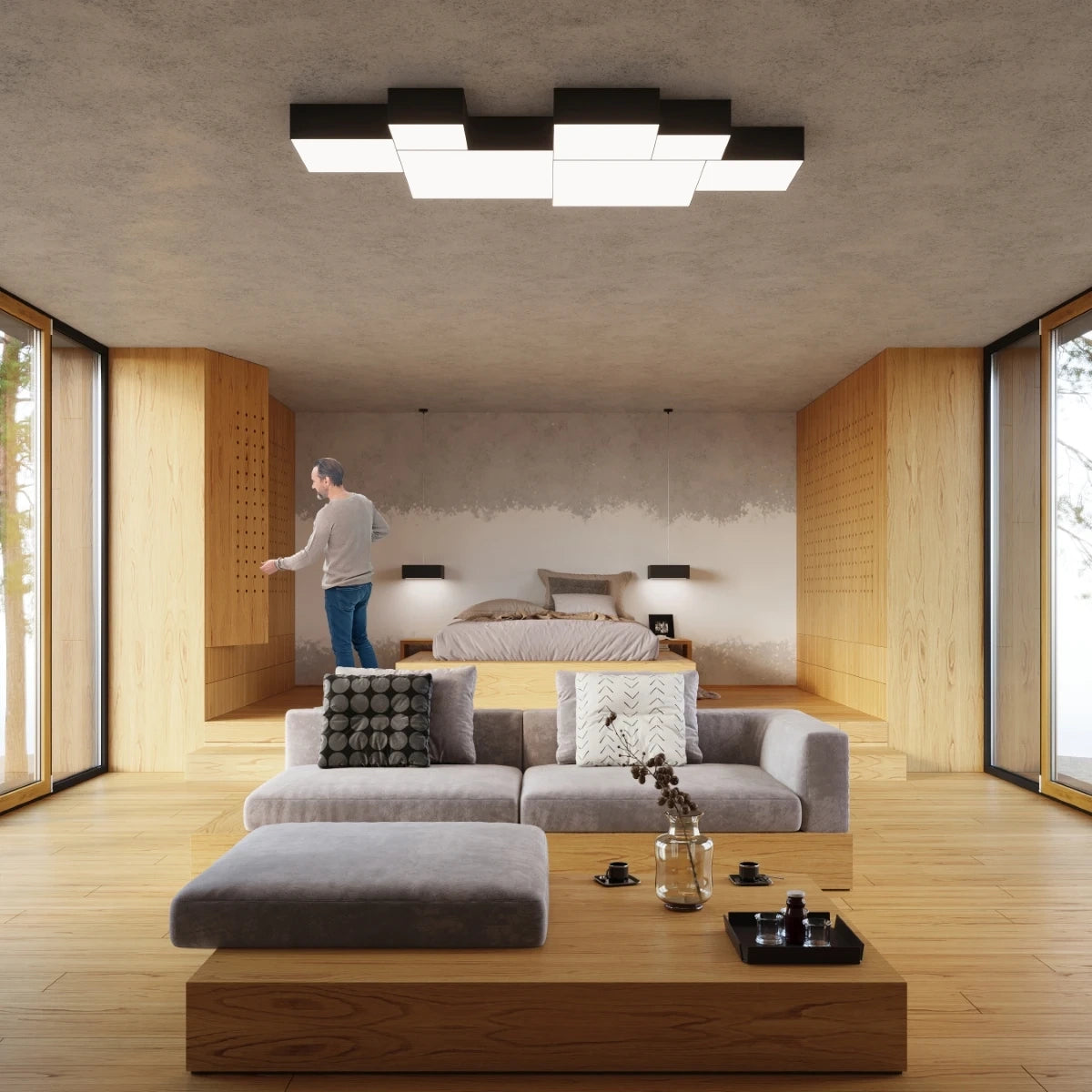 
Design Deckenlampe „Horus“ Ø 45 cm - Schwarz