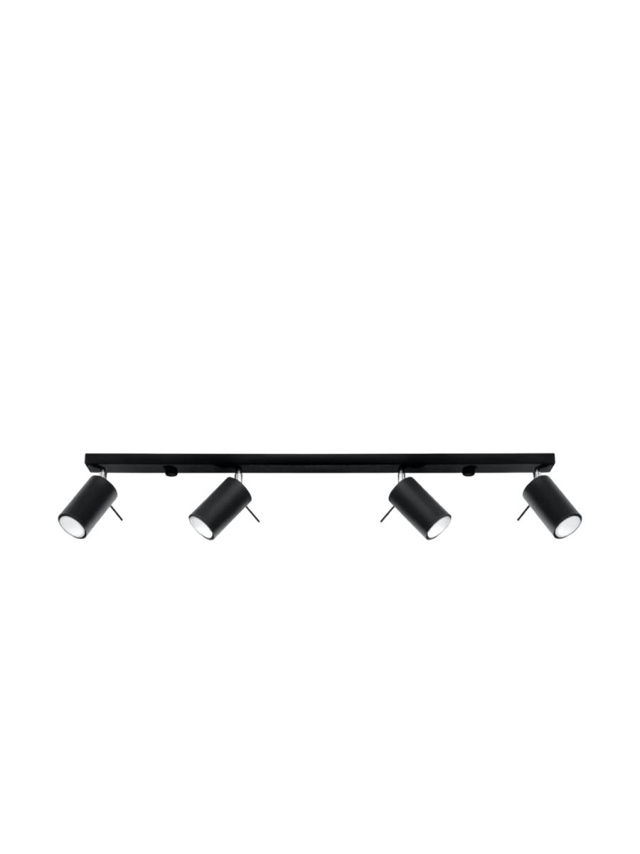 
Designer Ceiling Lamp "Ring" 4-Bulb (linear) - Black