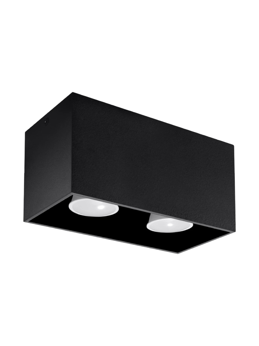 
Design Deckenlampe „Quad“ - 2-flammig - Schwarz
