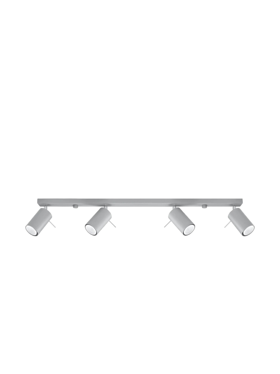 
Designer Ceiling Lamp "Ring" 4-Bulb (linear) - Grey