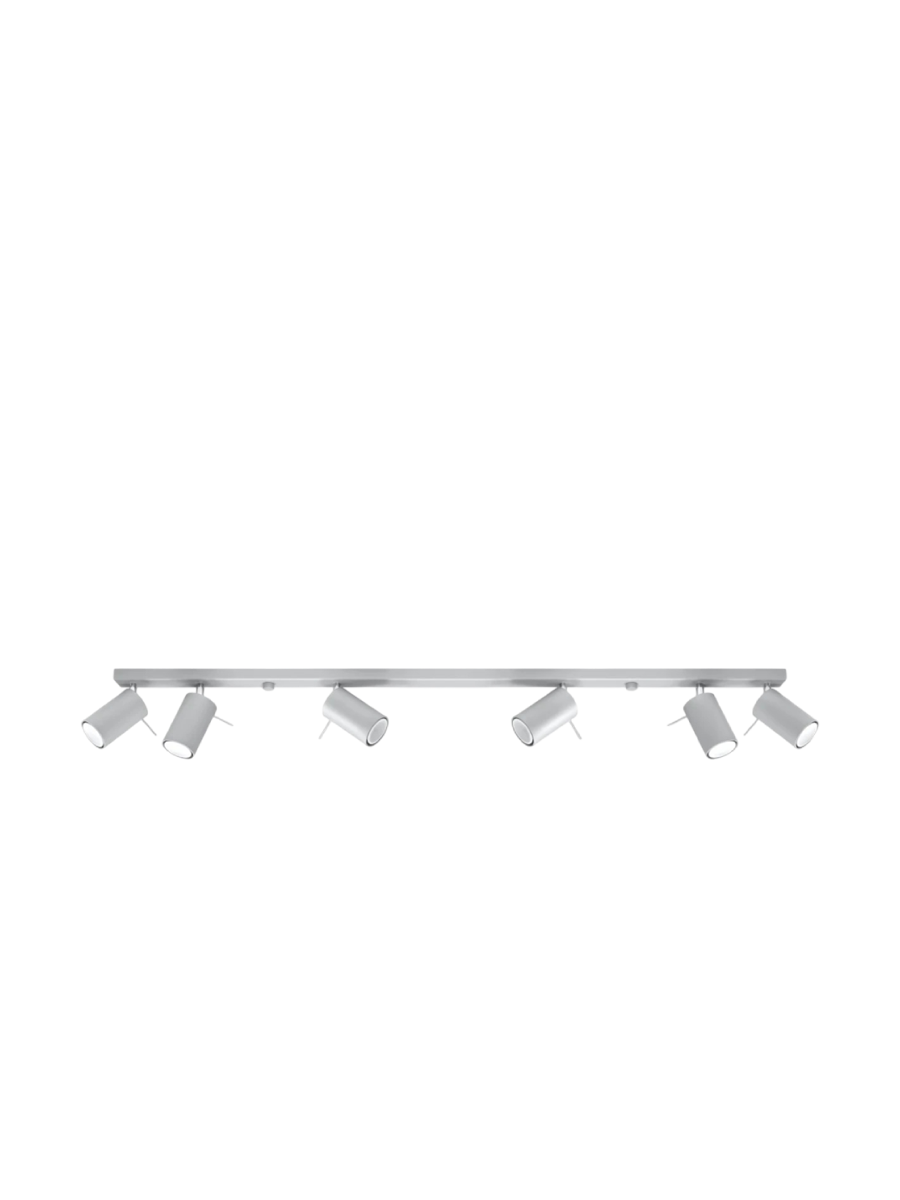 
Design Deckenlampe „Ring“ 6-Flammig (linear) - Grau