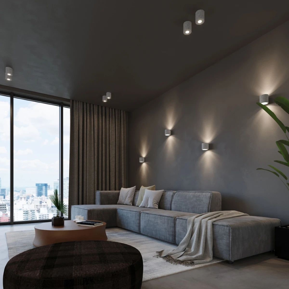
Design Wandlampe „Orbis“ - Grau