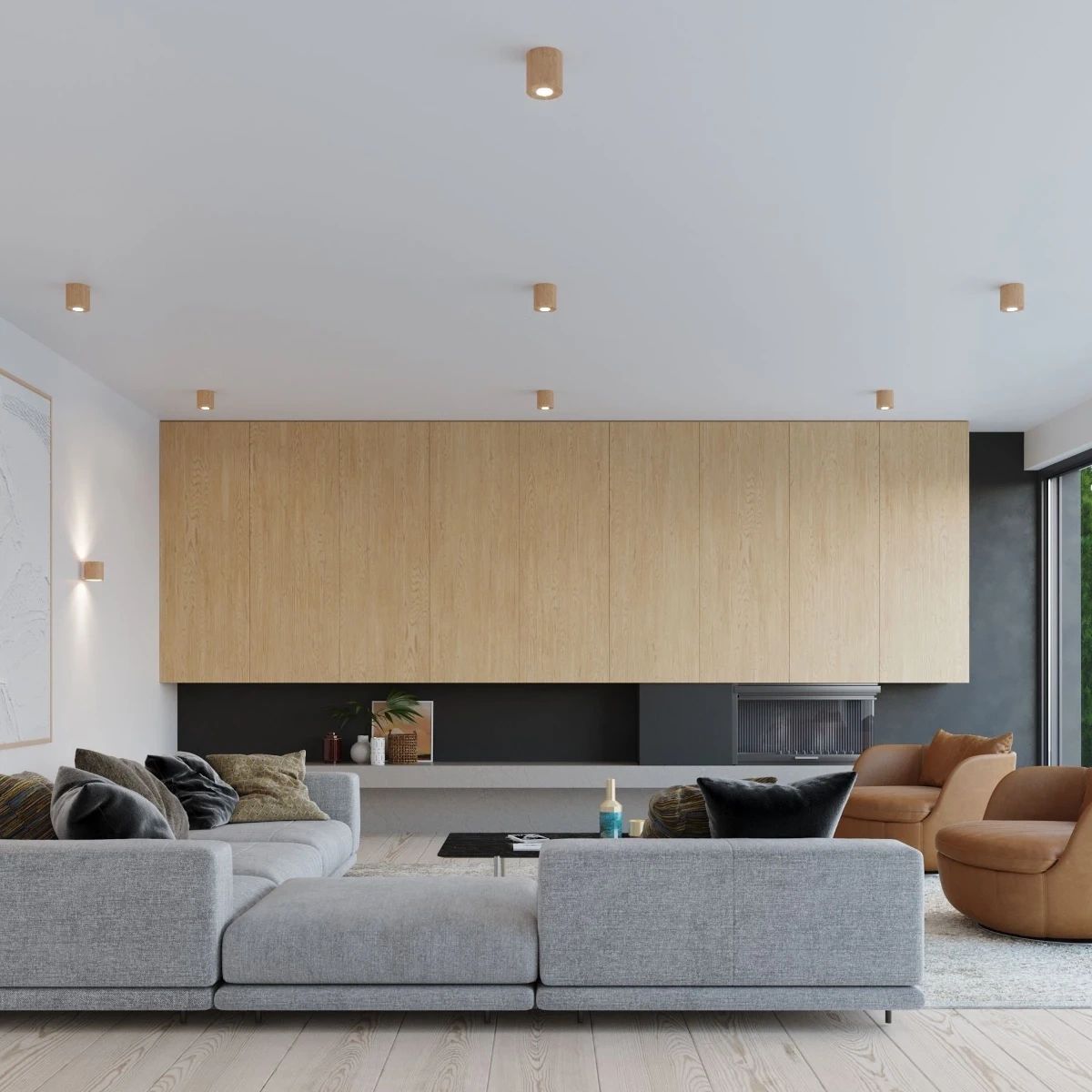 
Design Deckenlampe „Orbis“ - Naturholz
