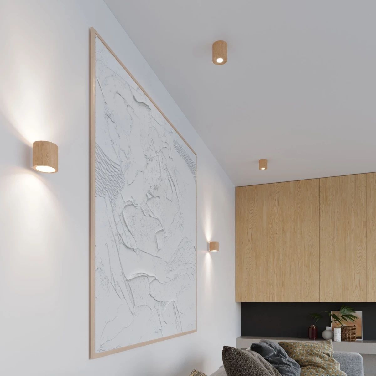 
Lampada da soffitto di design «Orbis» - Legno naturale