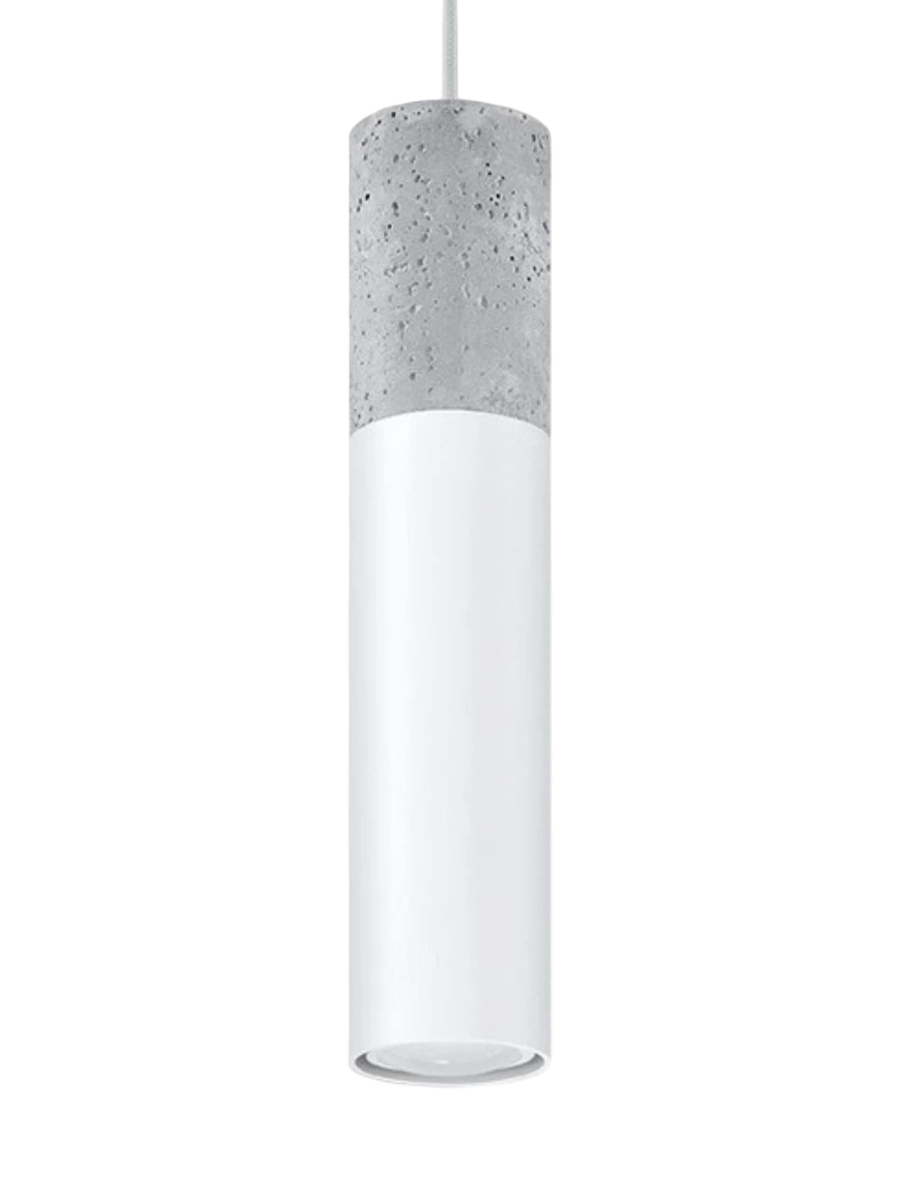 
Design Pendellampe „Borgio“ 1-flammig - Weiss, Grau