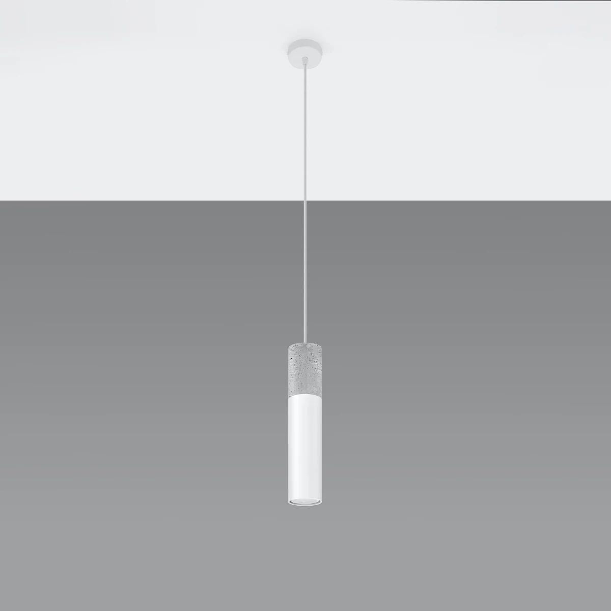 
Lampada a sospensione di design «Borgio» a 1 luce - Bianco, Grigio