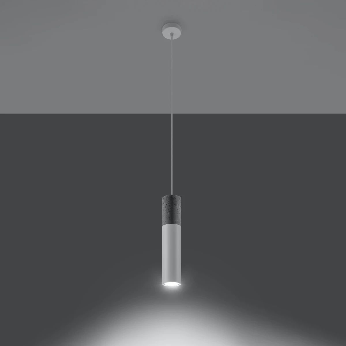 
Lampada a sospensione di design «Borgio» a 1 luce - Bianco, Grigio