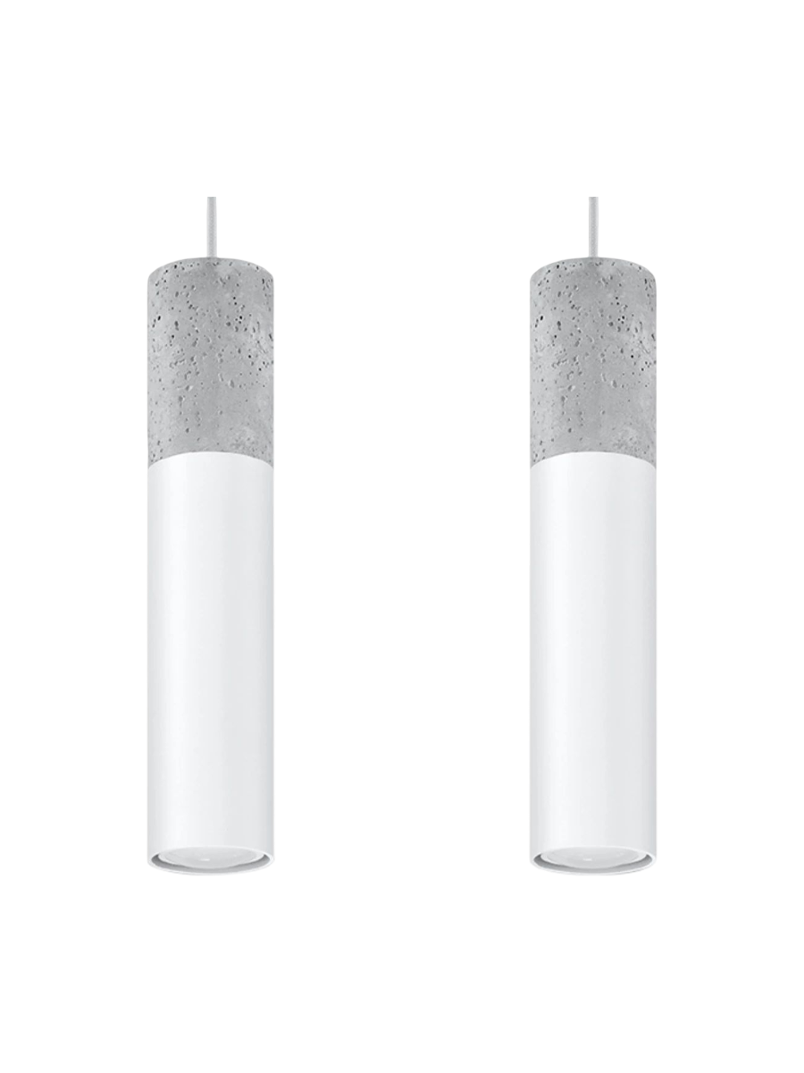 
Design Pendellampe „Borgio“ 2-flammig - Weiss, Grau