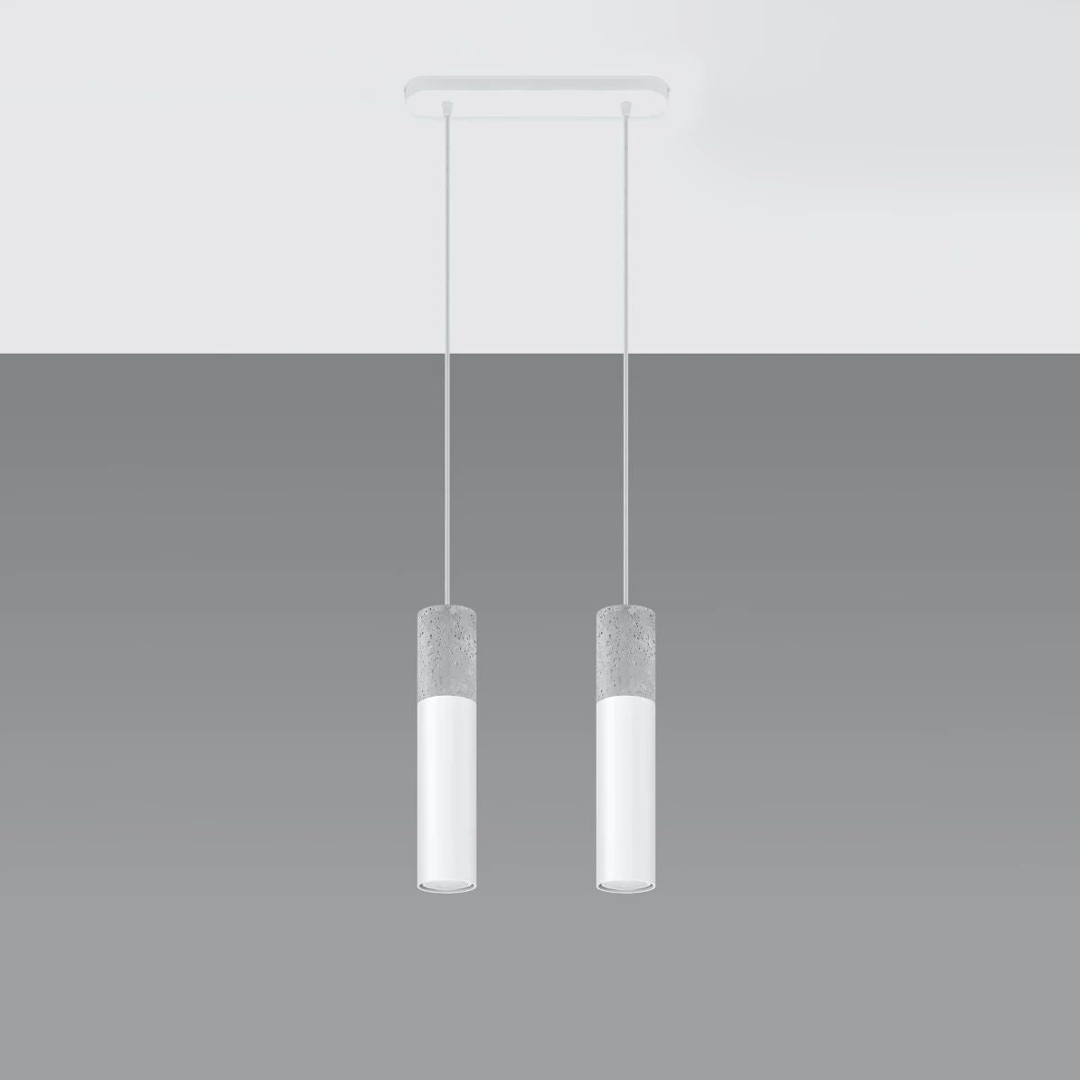 
Lampada a sospensione di design «Borgio» a 2 luci - Bianco, Grigio