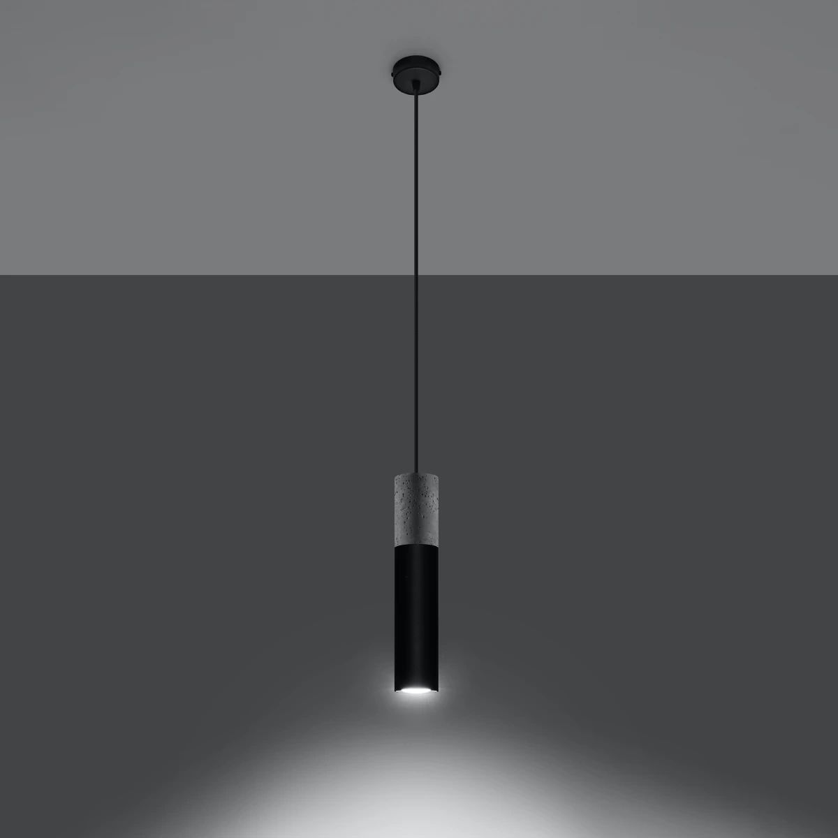 
Lampada a sospensione di design «Borgio» a 1 luce - Nero, Grigio