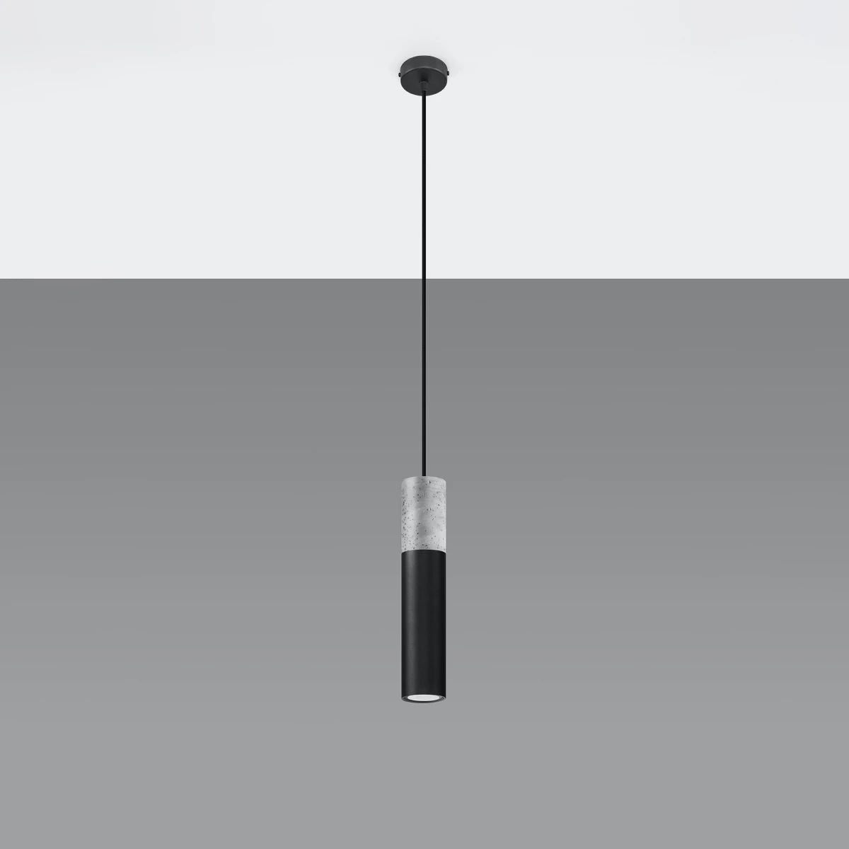 
Lampada a sospensione di design «Borgio» a 1 luce - Nero, Grigio