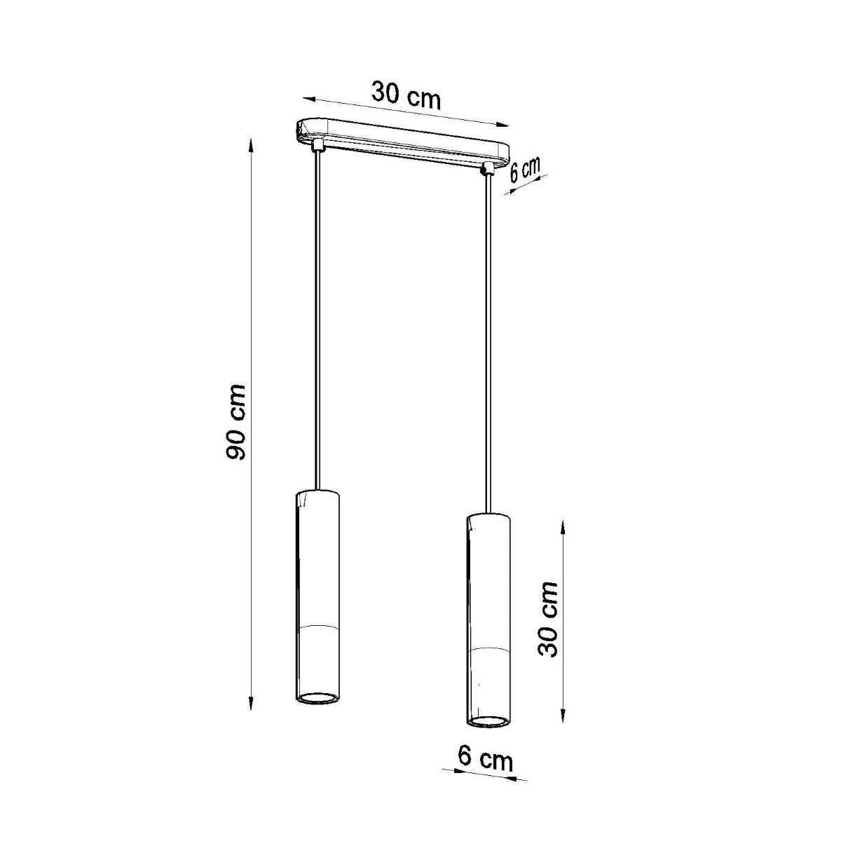 
Lampada a sospensione di design «Borgio» a 2 luci - Nero, Grigio