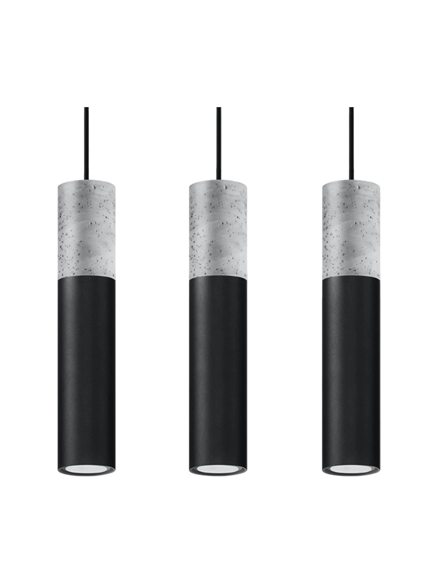 
Lampada a sospensione di design «Borgio» a 3 luci (lineare) - Bianco, Grigio