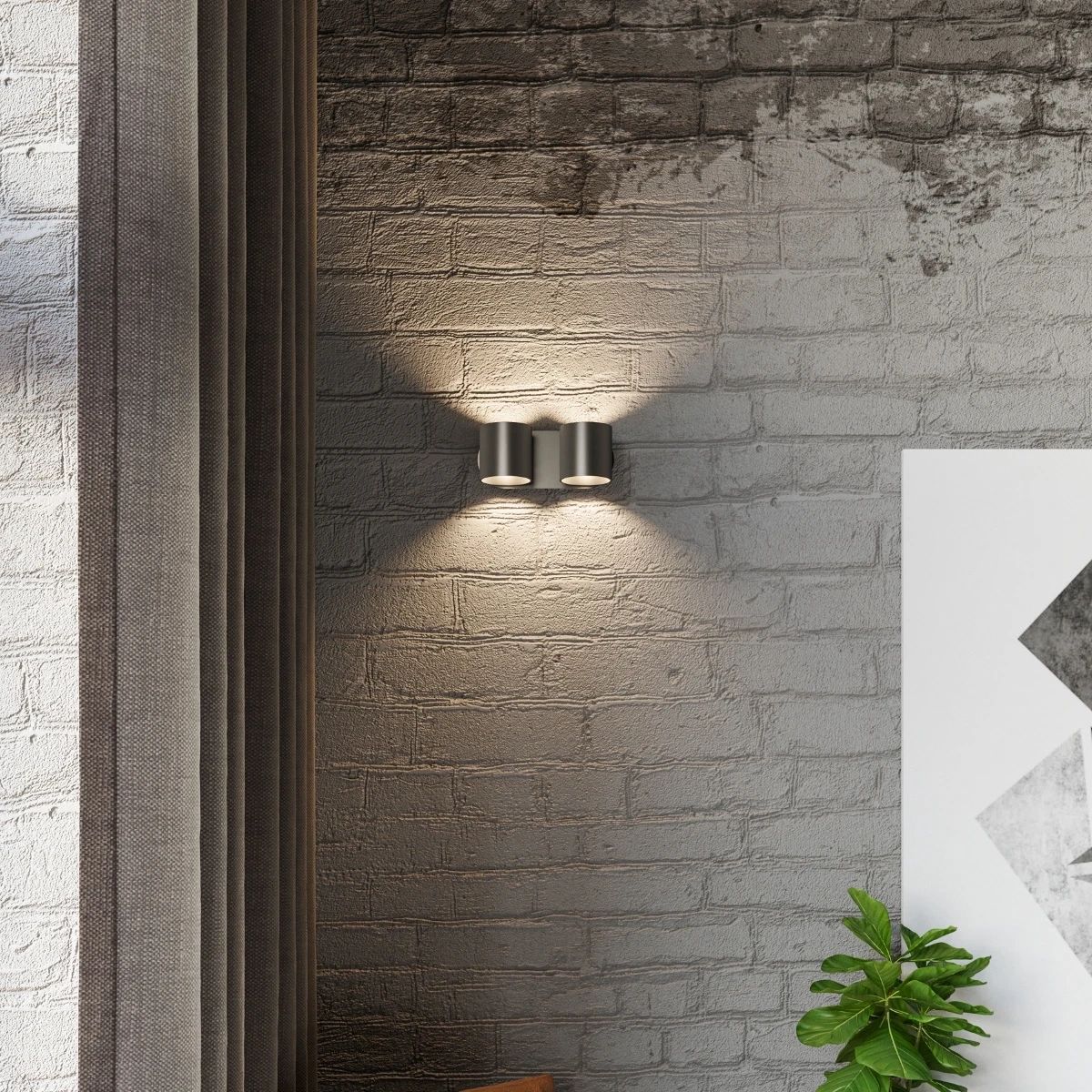 
Design Wandlampe „Orbis“ 2-flammig - Schwarz