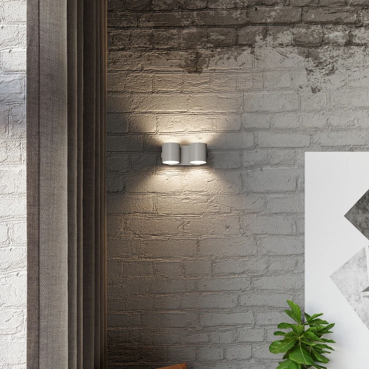 
Design Wandlampe „Orbis“ 2-flammig - Grau