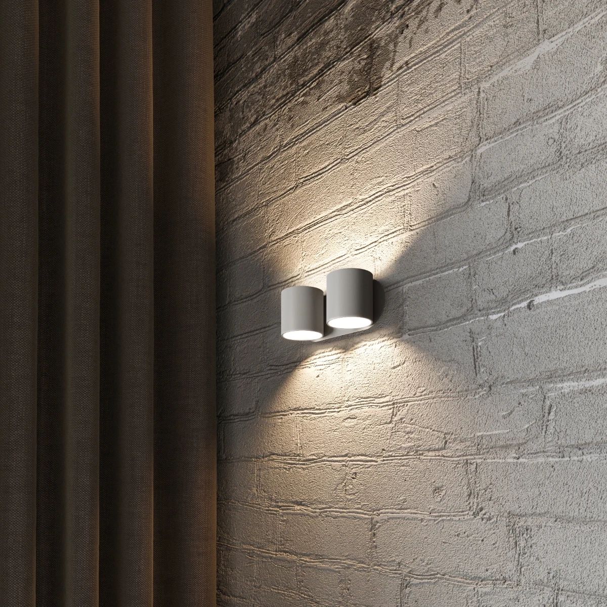 
Design Wandlampe „Orbis“ 2-flammig - Grau
