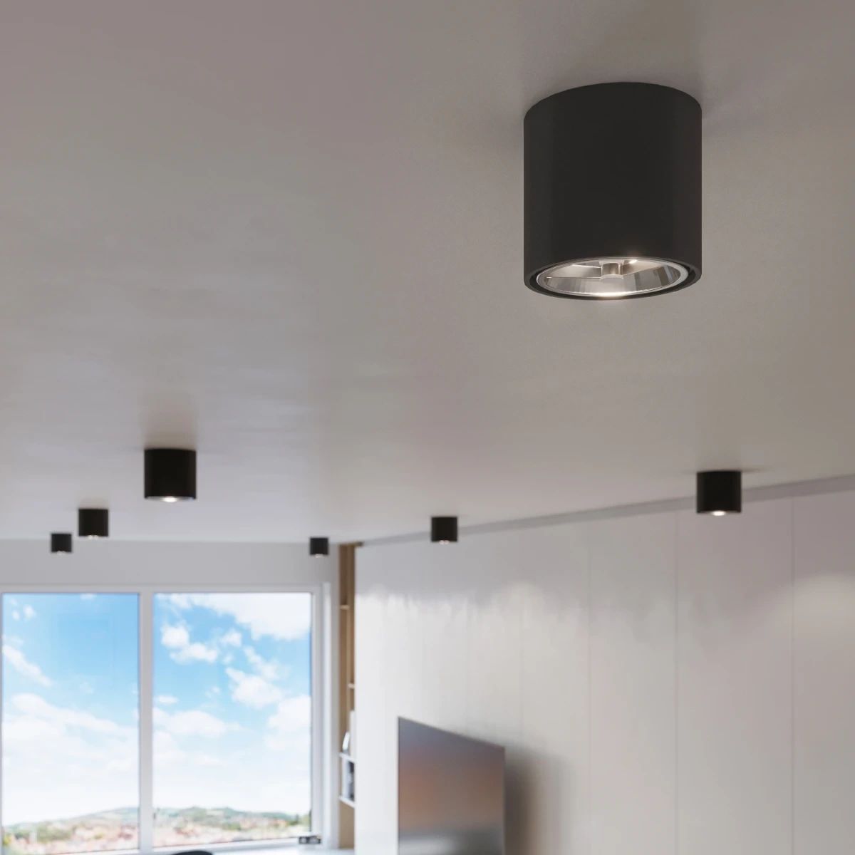
“Tiube” designer ceiling light - Black