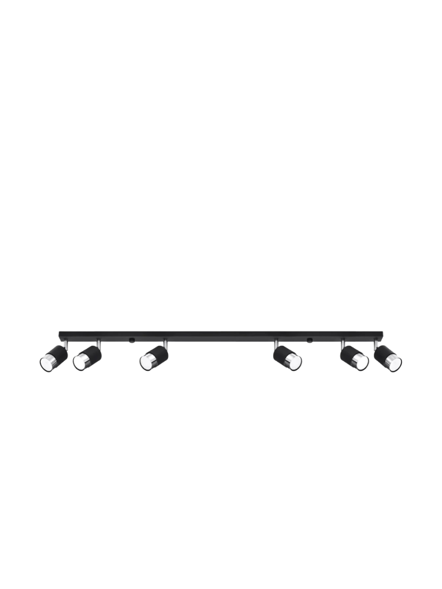
Design Deckenlampe Keramik „Nero“ - 6-Flammig - Silber