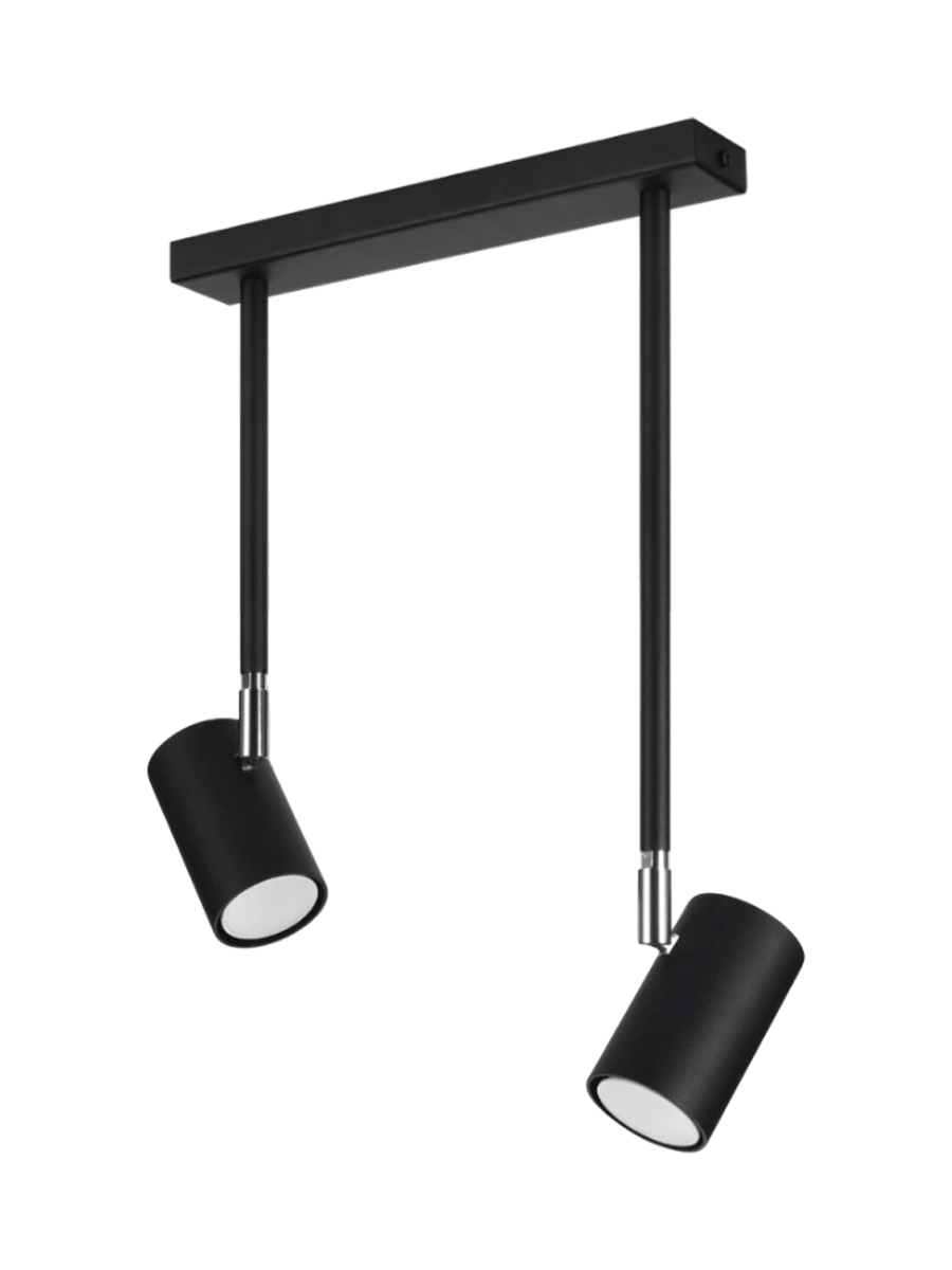 
Design Deckenlampe „Norano“ 2-flammig, Schwarz