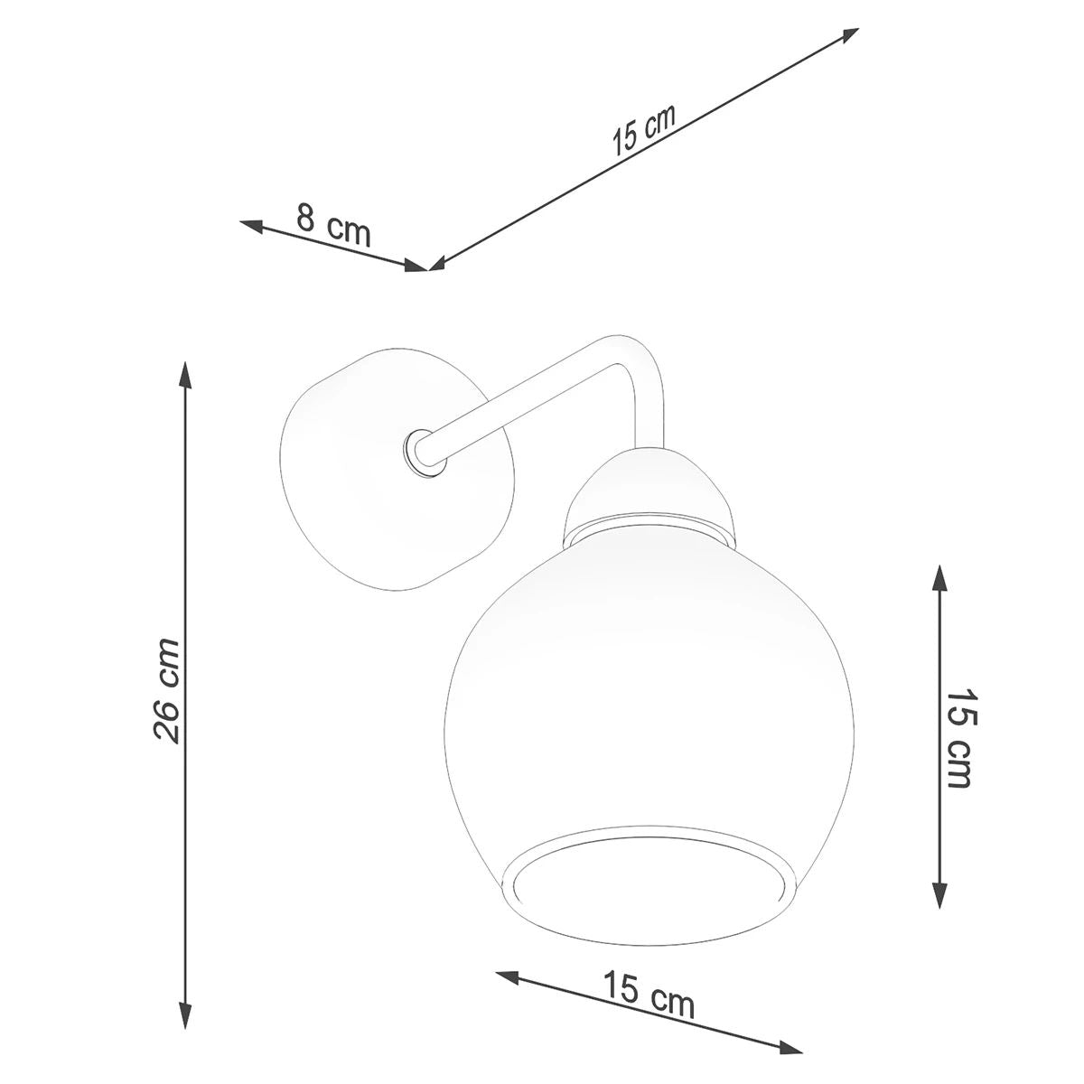 
Design Wall lamp „Alino“ 1-flammig