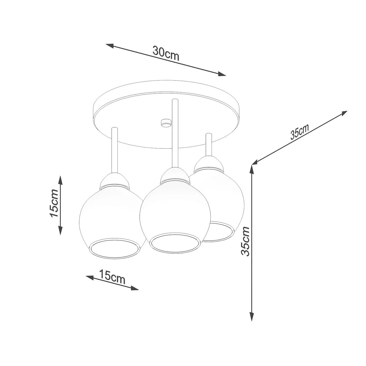 
Design Deckenlampe „Alino“ 3-flammig