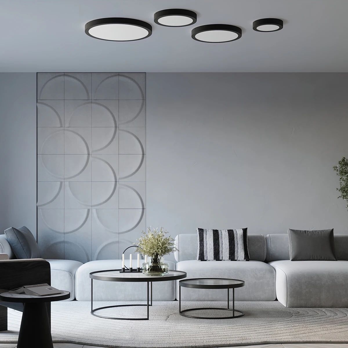 
Design LED Deckenlampe „Onyx“ Ø 60 cm - Schwarz