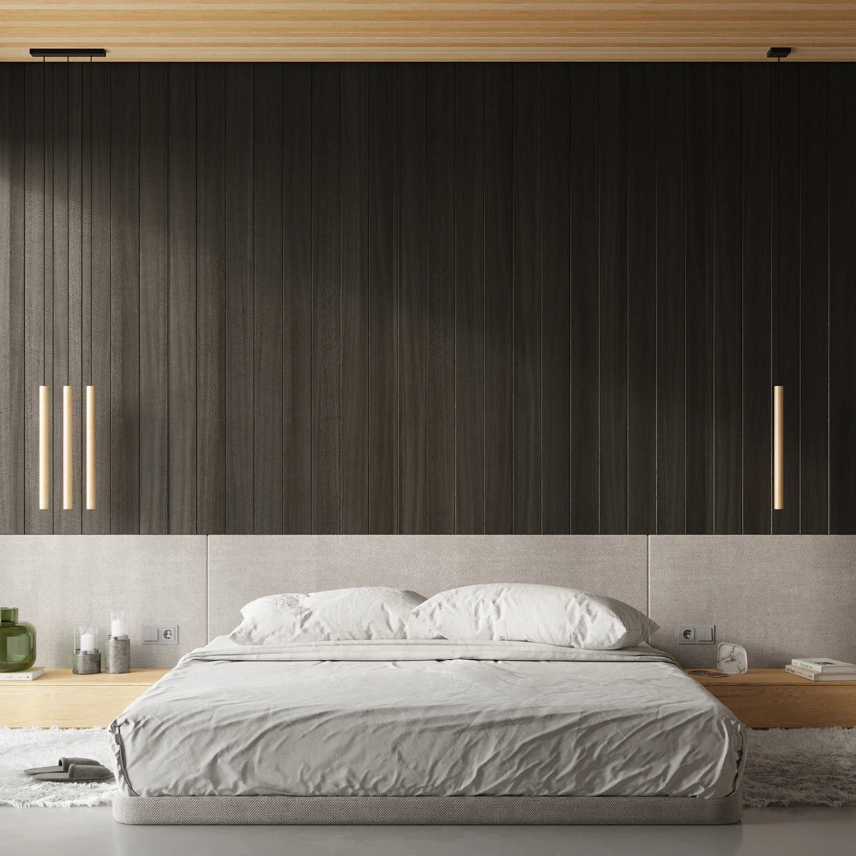 
Suspension design « Pastelo », 1 lampe - Bois
