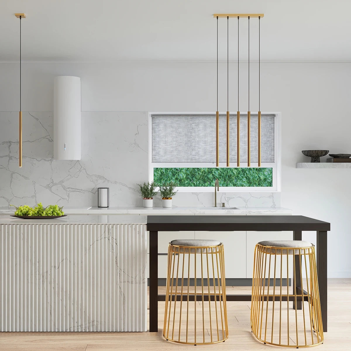 
Suspension design « Pastelo », 1 lampe - Doré mat
