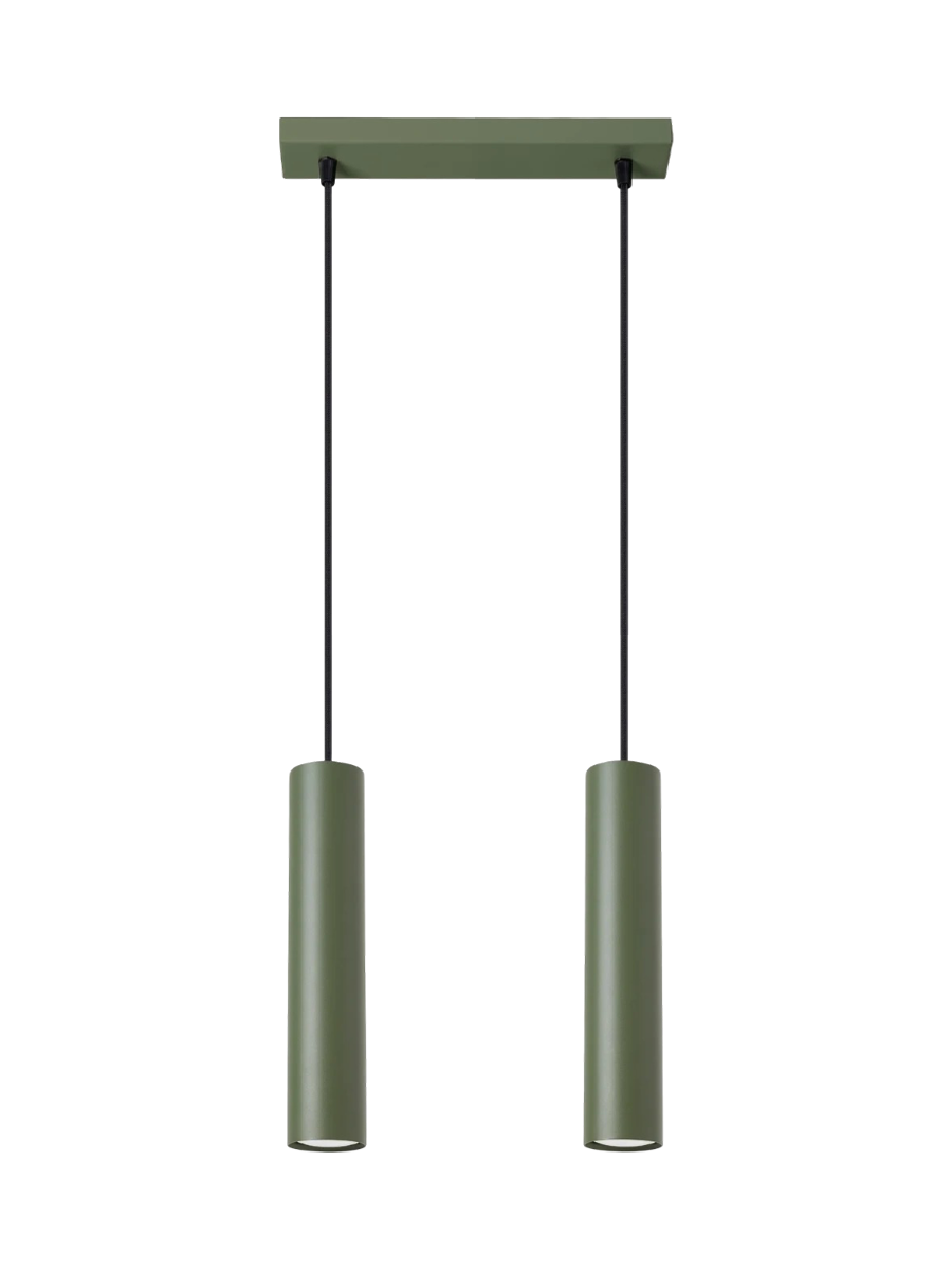 
Design Pendellampe „Lagos“ 2-flammig - Olivgrün