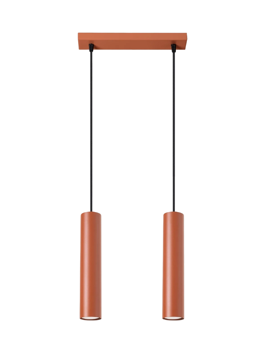 
Design Pendellampe „Lagos“ 2-flammig - Ockerrot