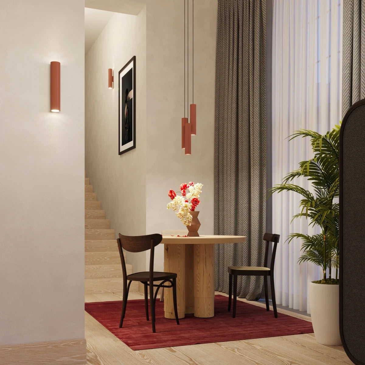 
Design Wandlampe „Lagos“ - 2-flammig - Ockerrot