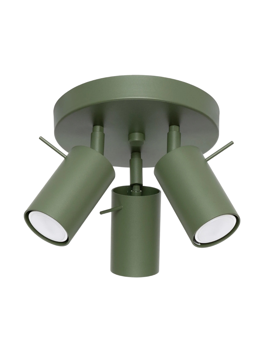 
Designer Ceiling Light "Ring" 3-Light (Round) - Olive green