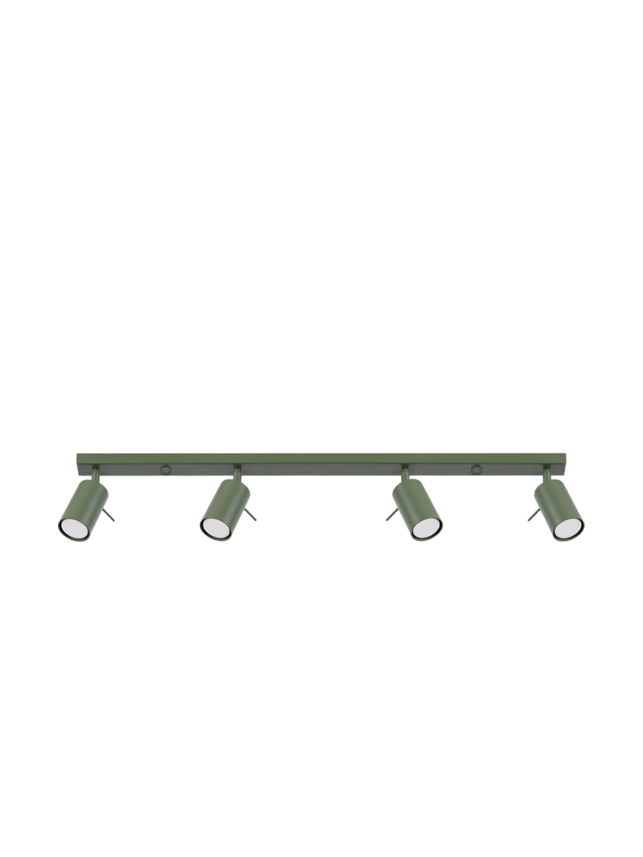 
Designer Ceiling Lamp "Ring" 4-Bulb (linear) - Olive green
