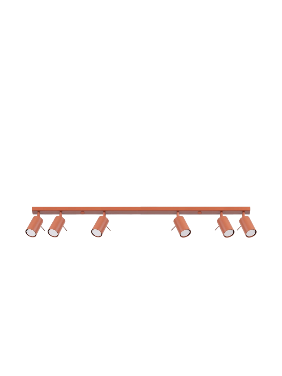 
Design Deckenlampe „Ring“ 6-Flammig (linear) - Ockerrot