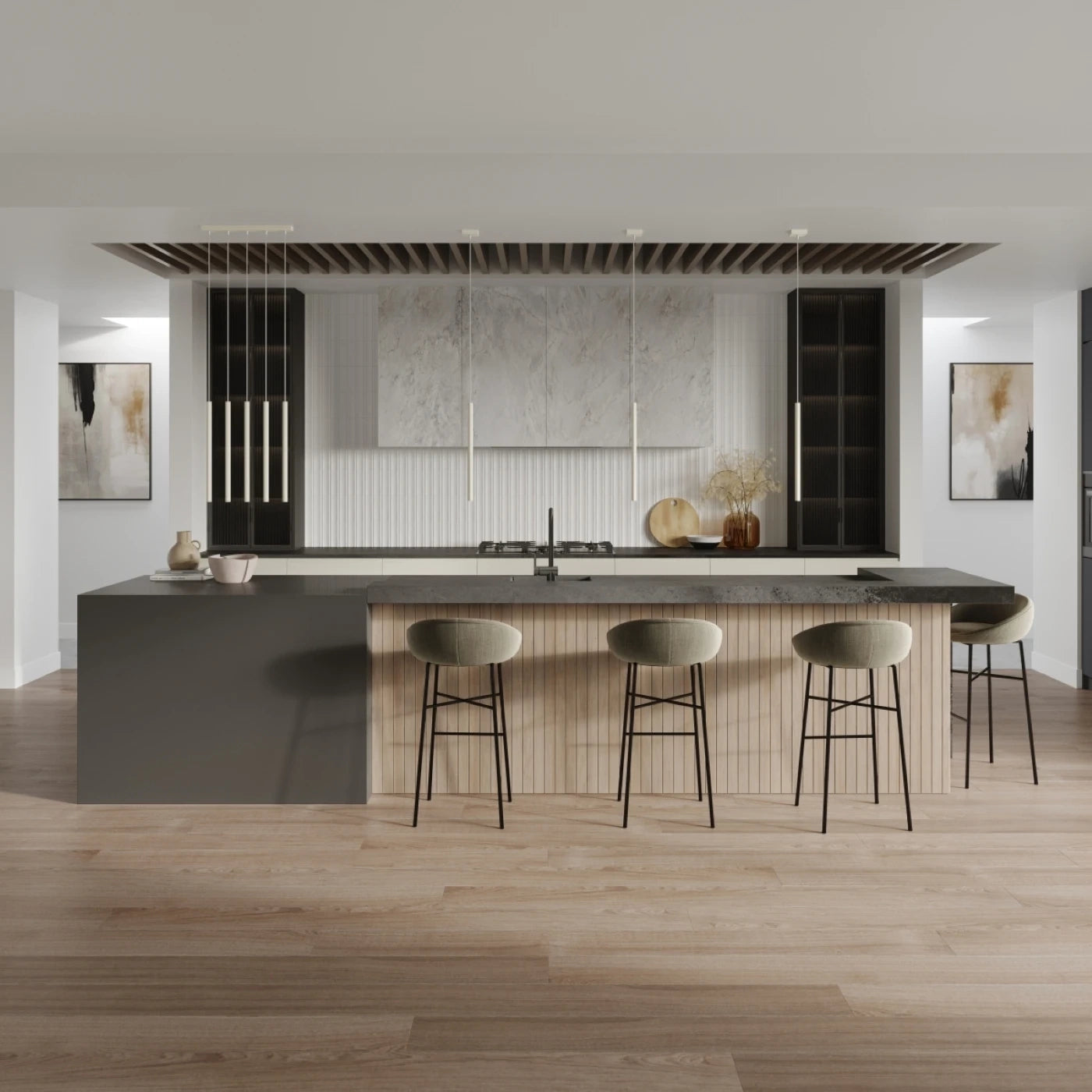 
Suspension design « Pastelo », 1 lampe - Beige